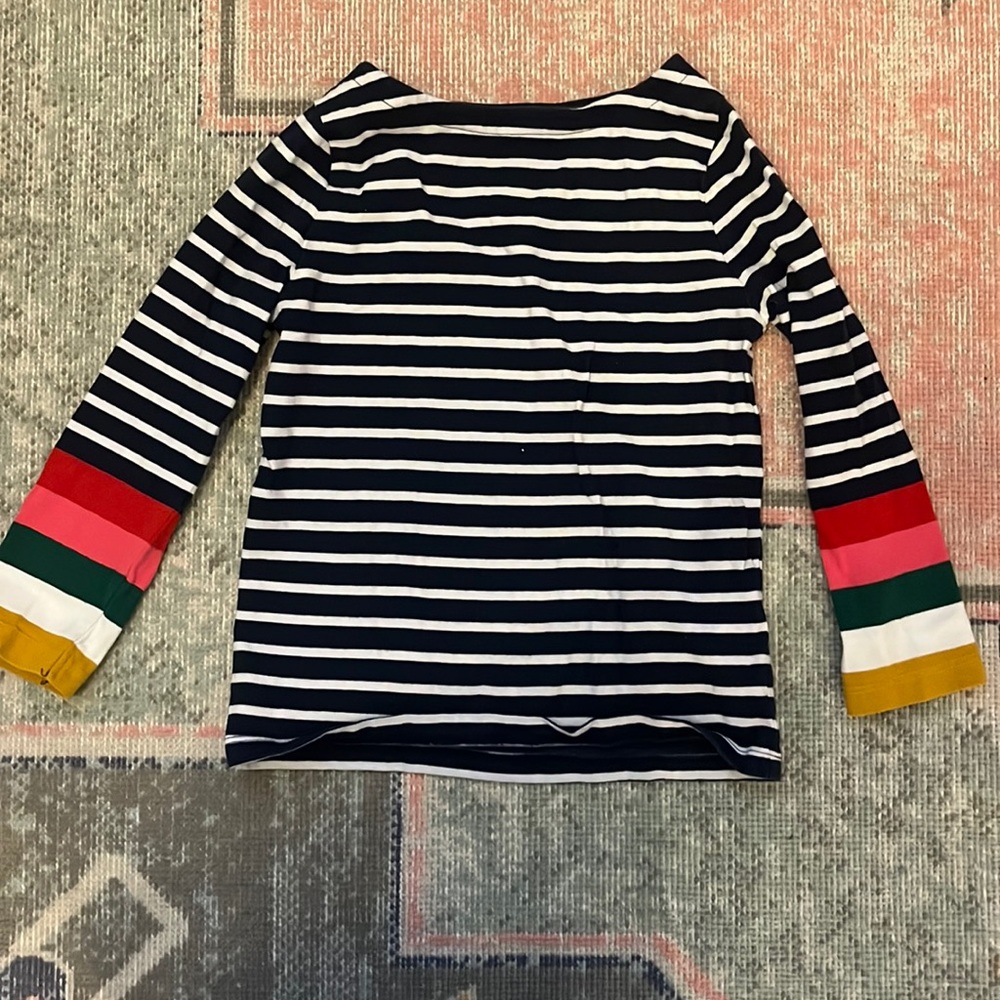 Boden Navy Striped Top